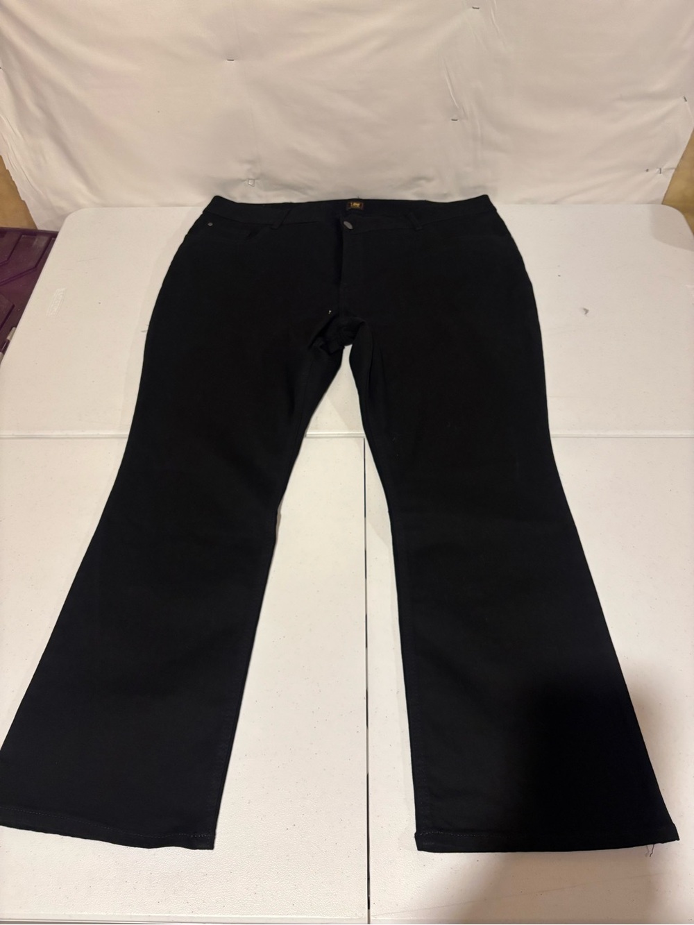 Lee Mid Rise Bootcut Black Denim Jeans Women’s Size 24W (44x32)